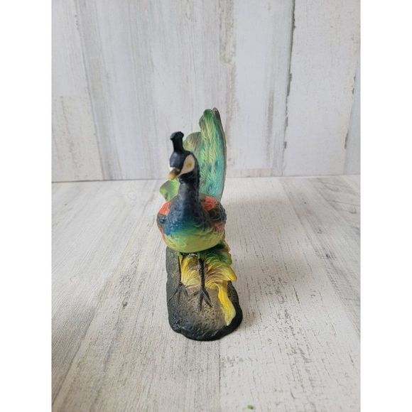Peacock bird ceramic AS IS zoo rainbow home‎ decor figure - Picture 5 of 9